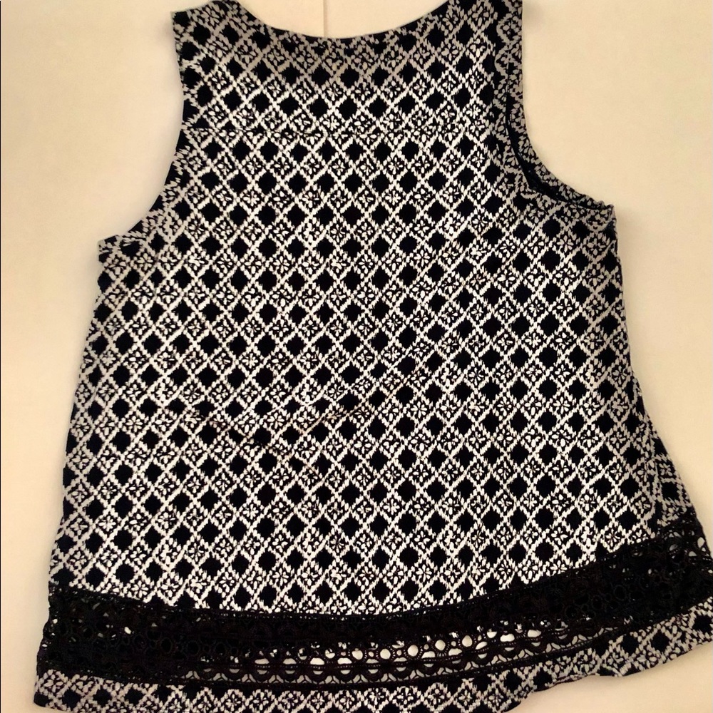 Navy Ann Taylor Loft Large Sleeveless Top - Picture 2 of 3